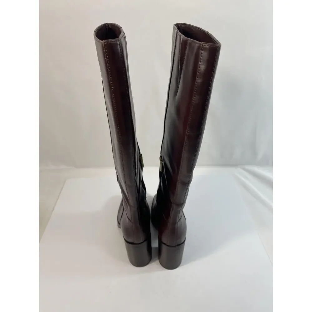 Vince Camuto Boots Womens Size 8.5M Rich Mahogany VC-GIBI2 Knee High Block Heel - Picture 5 of 15